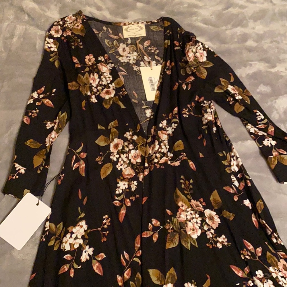 Joyfolie girls Mia Joy Katherine Duster in Black Floral-Size 10